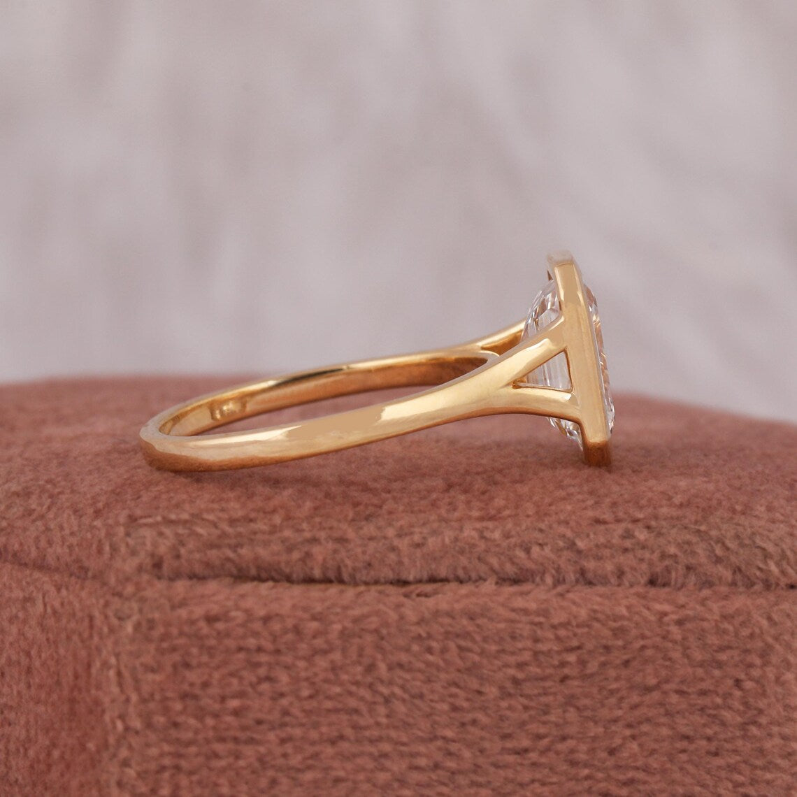 3.00 CT Emerald Lab Grown Diamond Bezel Set Solitaire Engagement Ring