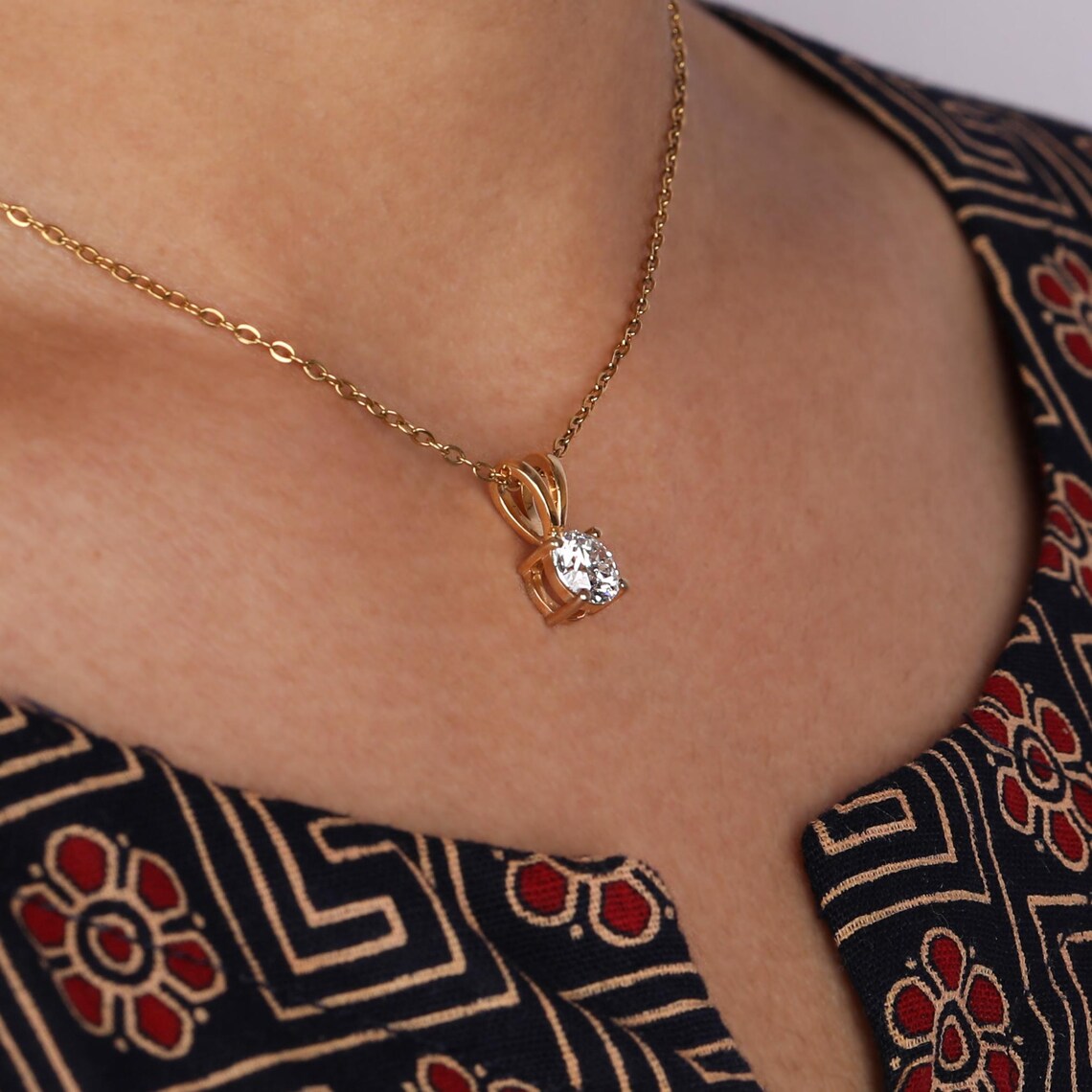 1.00 carat Lab Grown Diamond Solitaire Necklace Pendant
