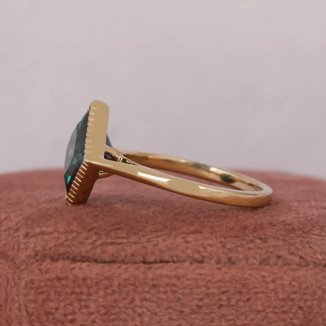 2.00 CT Green Princess Cut Lab Grown Diamond Engagement Ring