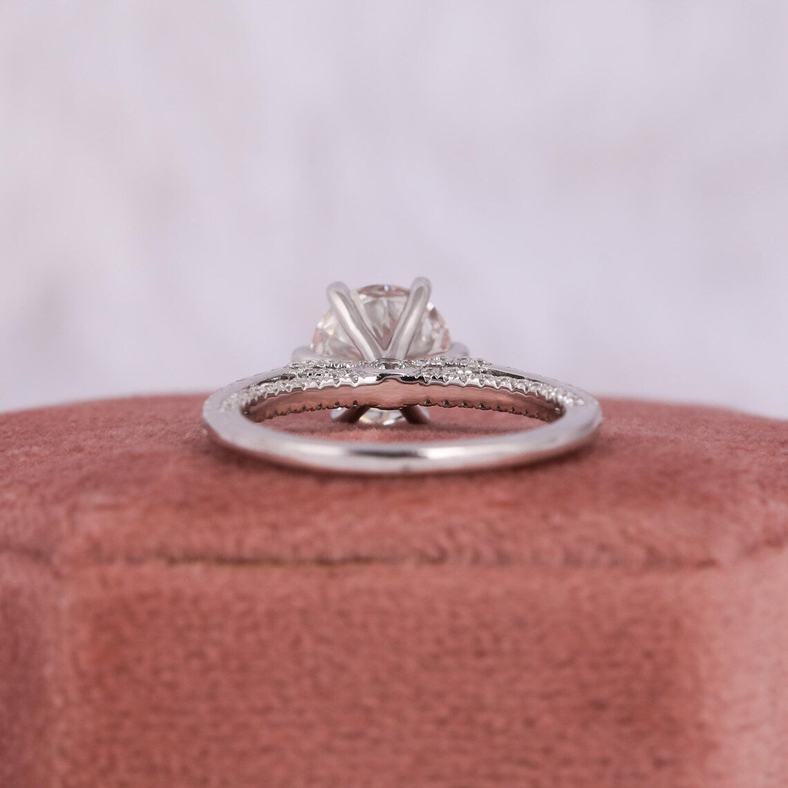 2.00 CT Round Cut Lab Grown Diamond Minimalist Engagement Ring