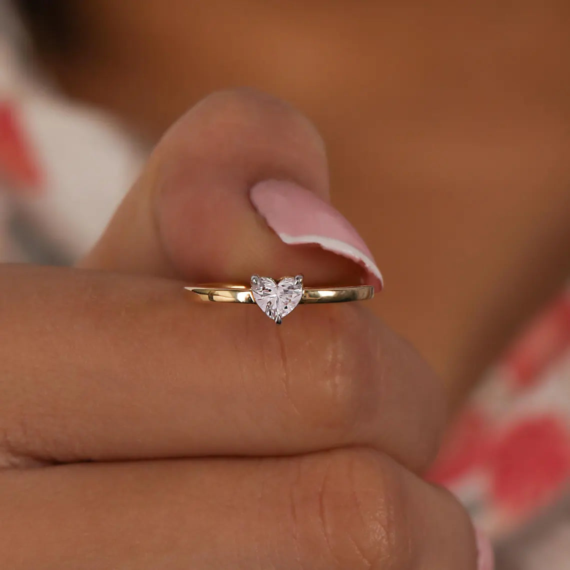 0.50 Carat Heart Cut Lab Grown Diamond Solitaire Engagement Ring