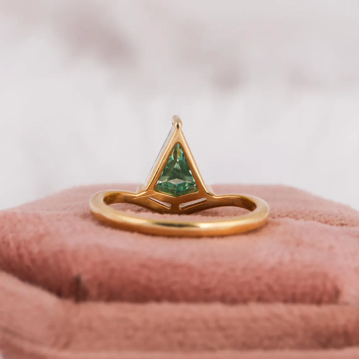 2 CT Green Kite Cut Lab Grown Diamond Solitaire Engagement Ring