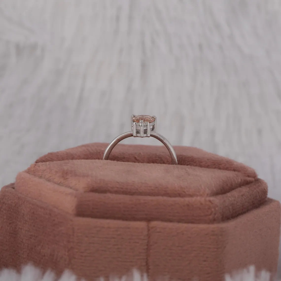 1.50 CT Pink Color Pear Cut Lab Grown Diamond Solitaire Engagement Ring