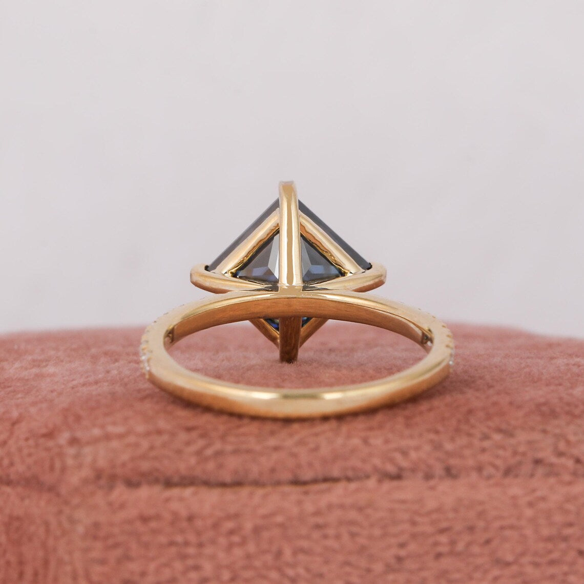 2.00 CT Princess Cut Blue Lab Grown Diamond Engagement Ring