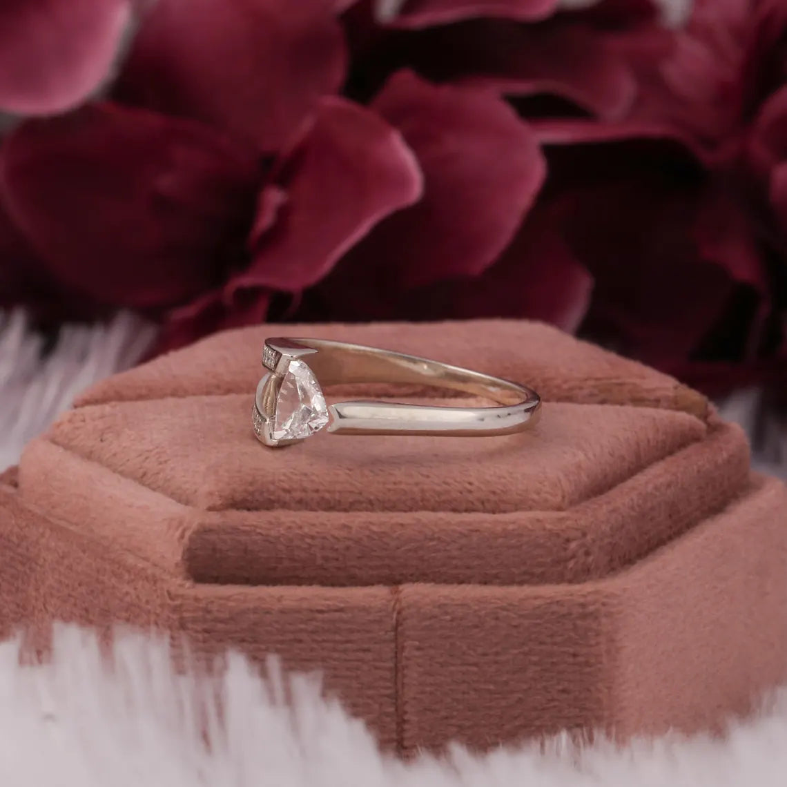 1.00 CT Trillion Cut Lab Diamond Solitaire Engagement Bride Ring