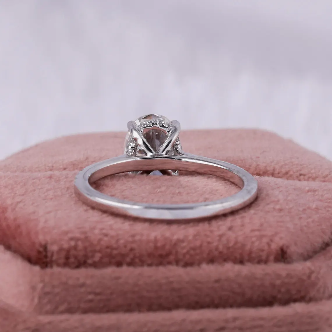 5.00 CT Oval Lab Grown Diamond Hidden Halo Engagement Ring