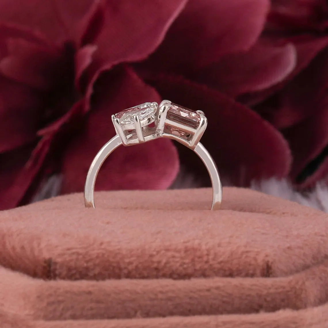 2.00 TCW Emerald Cut Lab Grown Diamond Cluster Engagement Ring