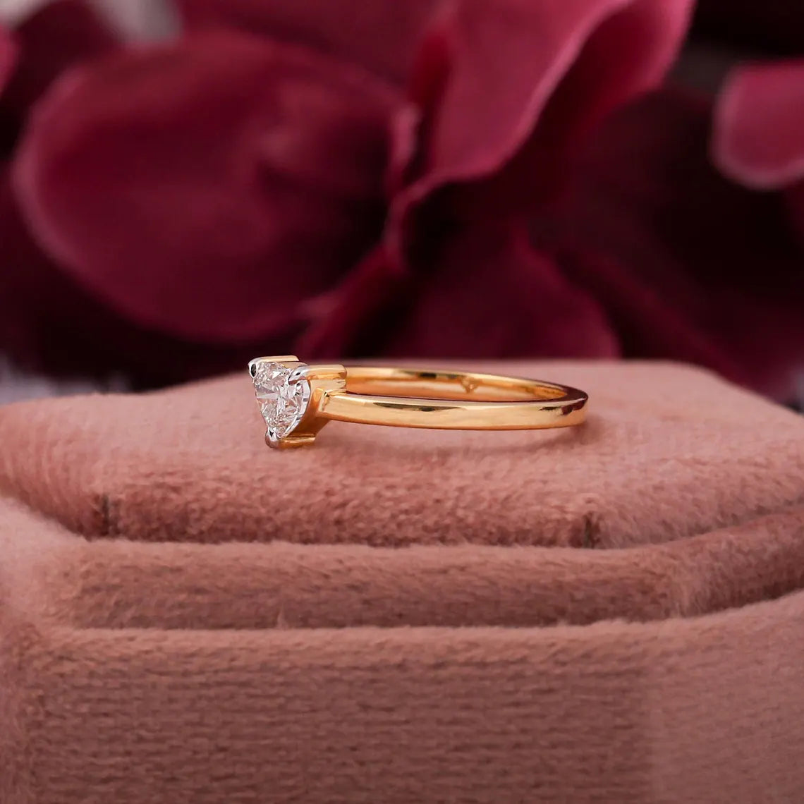 0.50 Carat Heart Cut Lab Grown Diamond Solitaire Engagement Ring