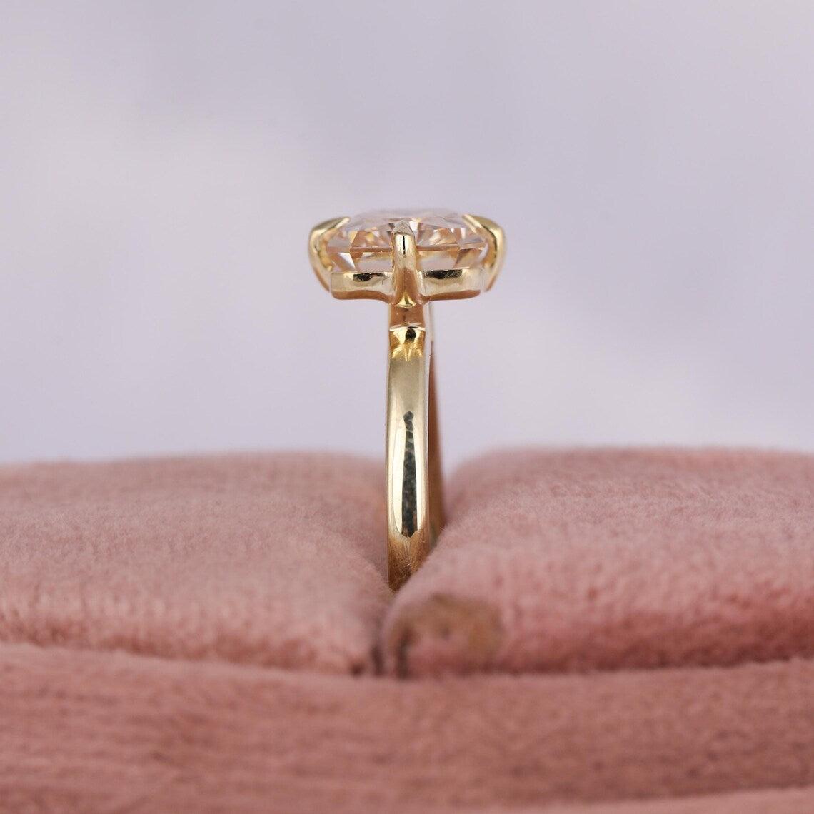 2.50 CT Yellow Radiant Diamond East West Set Solitaire Engagement Ring