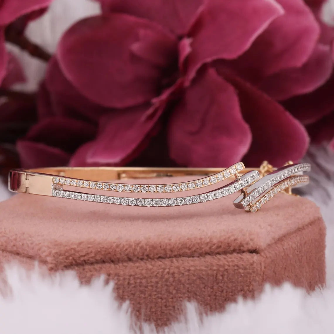 3.00 TCW Round Cut Lab Grown Diamond Bracelet - Everyday Wear Bangle