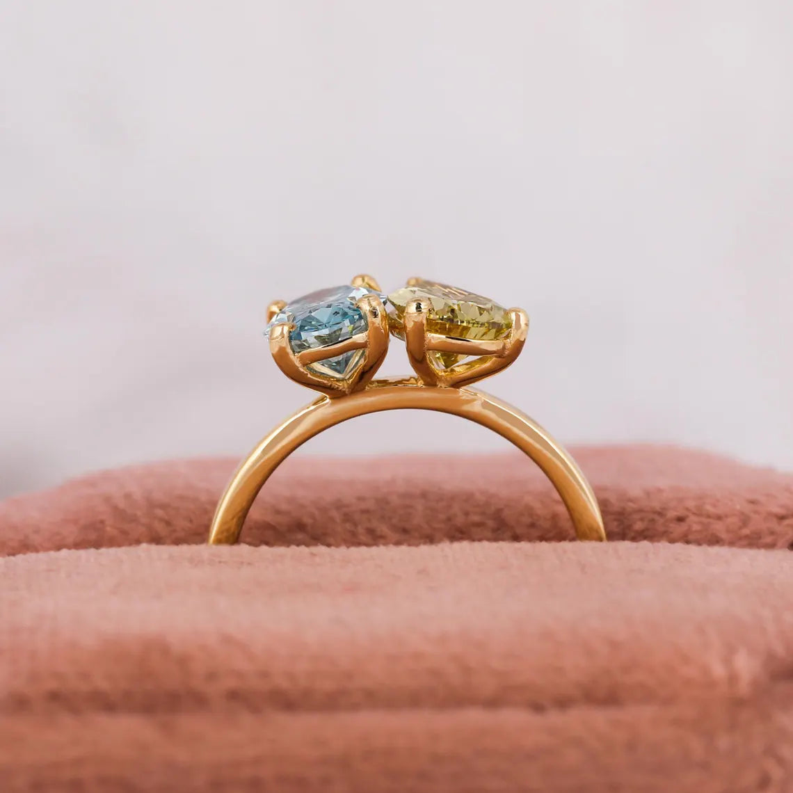 2.00 TCW Fancy Color Lab Grown Diamond Toi Et Moi Ring