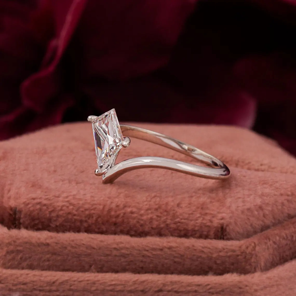 1.30 CT Kite Cut Lab Grown Diamond Solitaire Engagement Ring