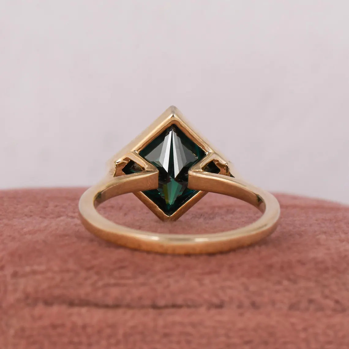 2.00 CT Green Princess Cut Lab Grown Diamond Engagement Ring