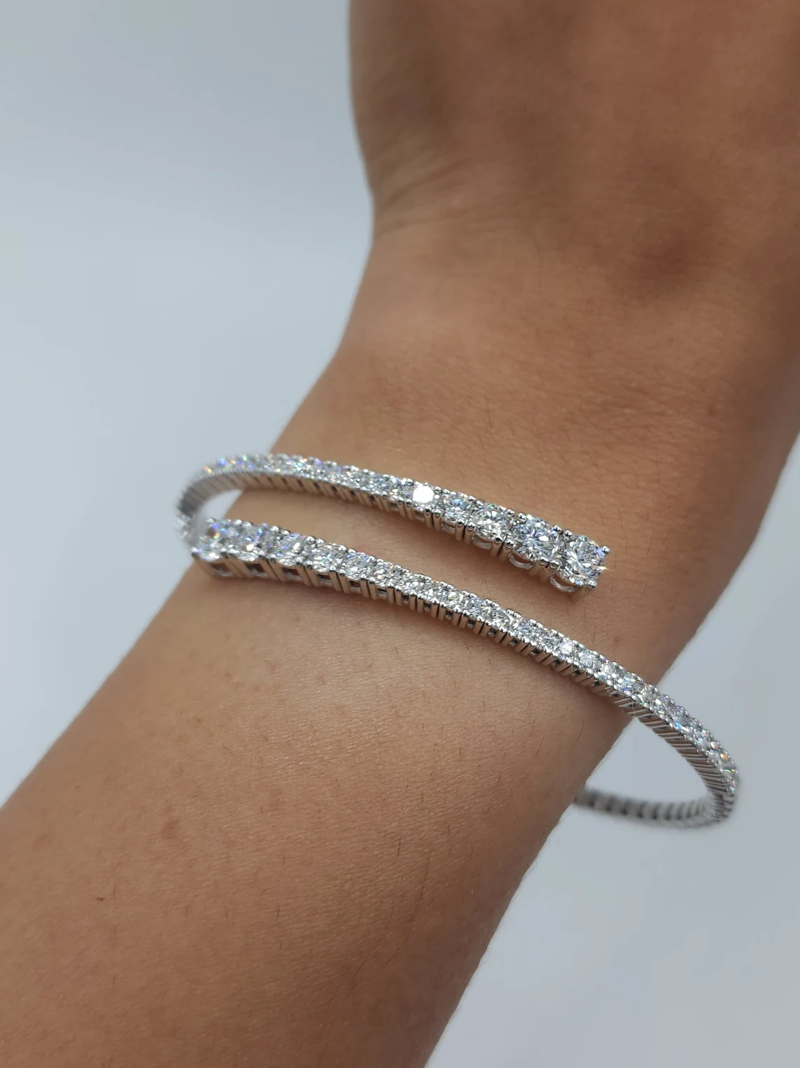3 Ct Diamond Bangle, 14K Gold Lab Grown Diamond Bracelet