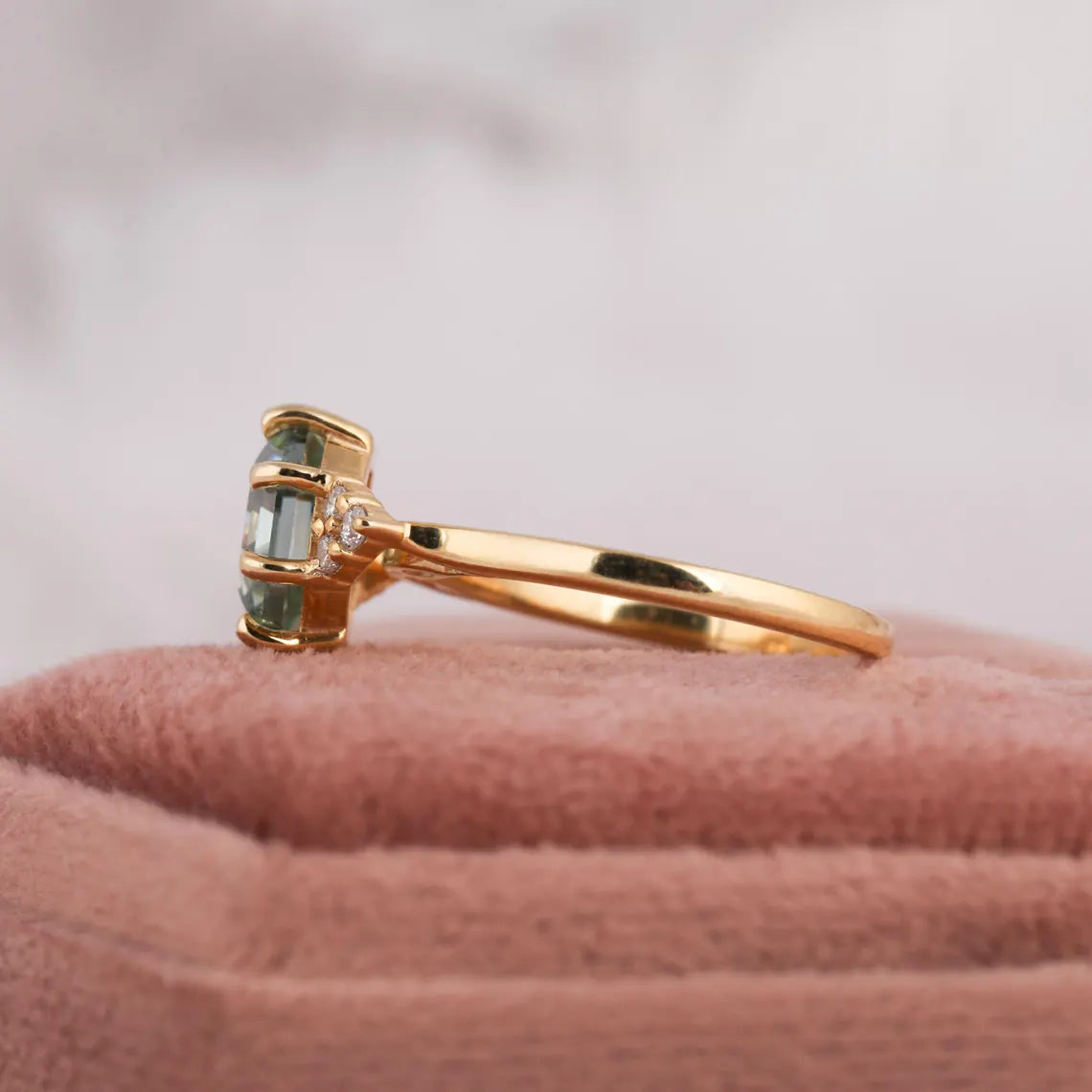 2.00 CT Vintage Hexagon Cut Lab Grown Diamond Engagement Ring