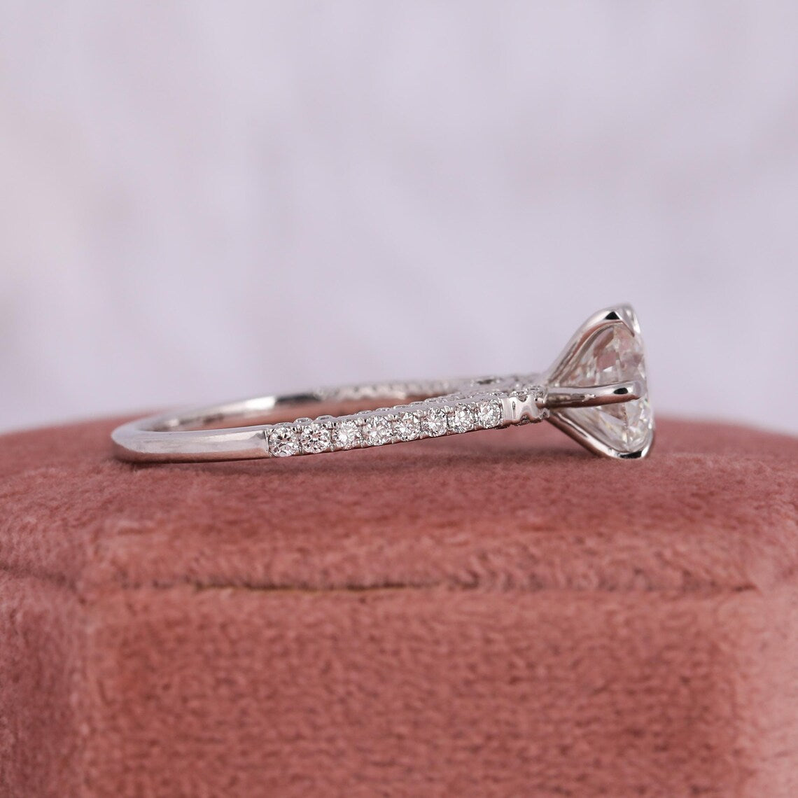 2.00 CT Round Cut Lab Grown Diamond Minimalist Engagement Ring