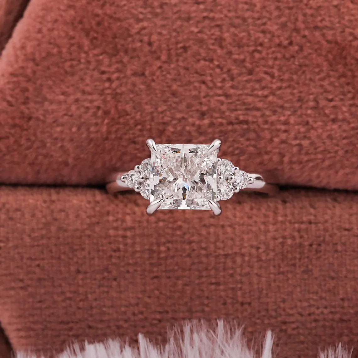 1.00 Carat Princess Cut Lab Grown Diamond Engagement Ring