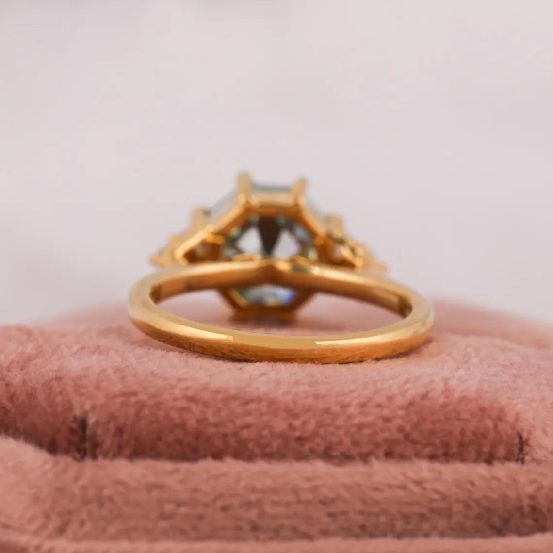 2.00 CT Vintage Hexagon Cut Lab Grown Diamond Engagement Ring