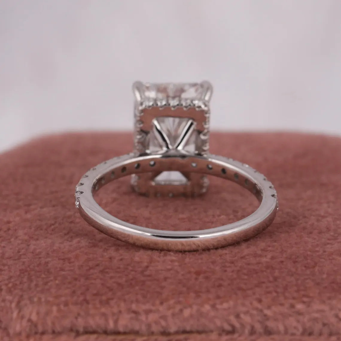 4.50 CT Radiant Lab Diamond Hidden Halo Engagement Ring