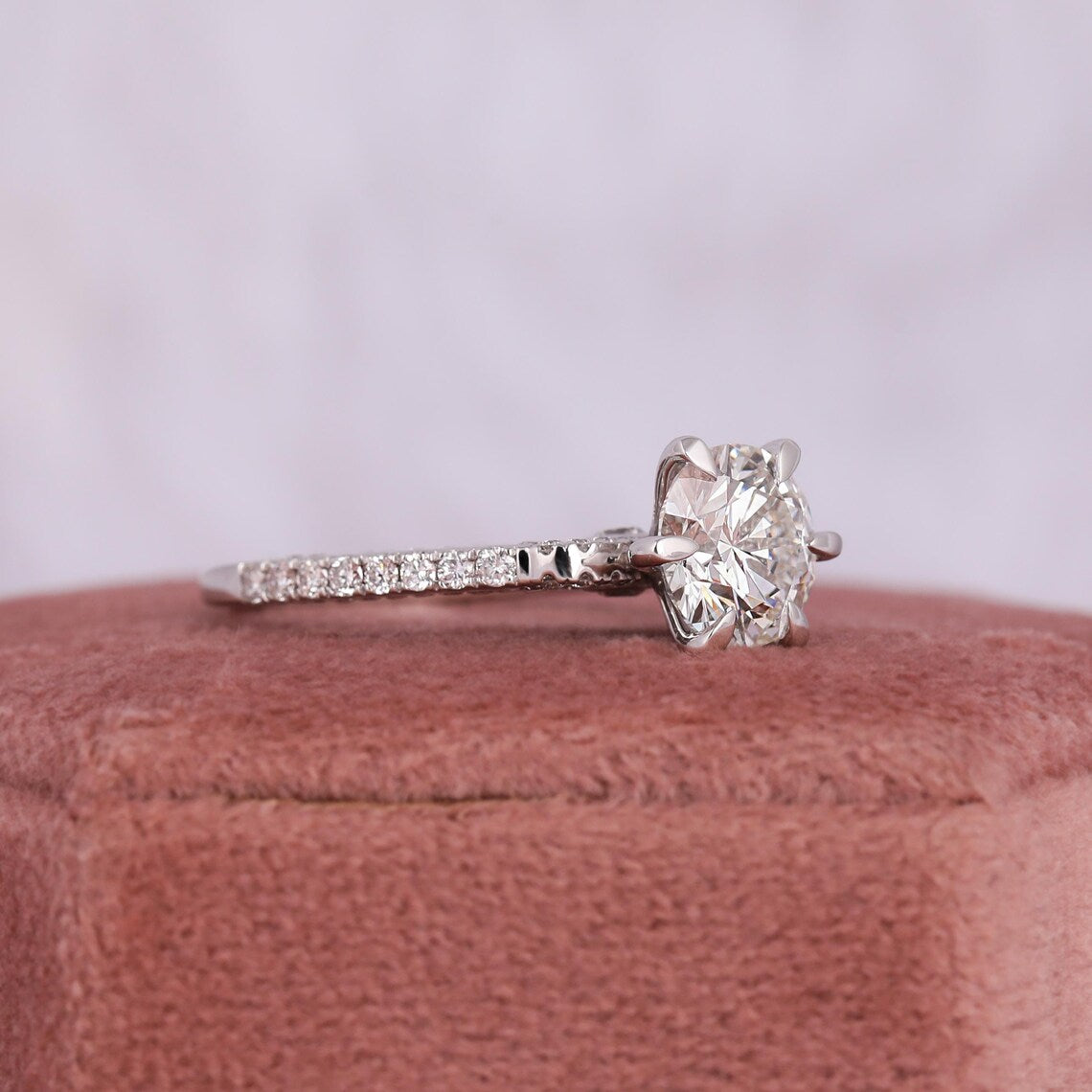 2.00 CT Round Cut Lab Grown Diamond Minimalist Engagement Ring