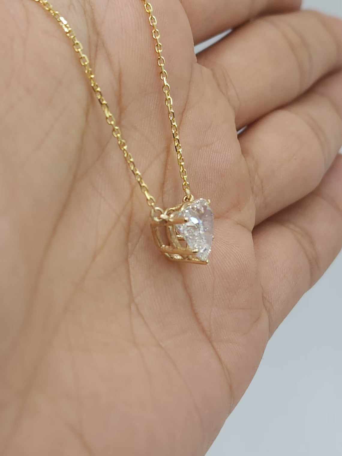 1.90 Ct Diamond Necklace, 14K Gold IGI Certified Lab Grown Diamond Solitaire Pendant