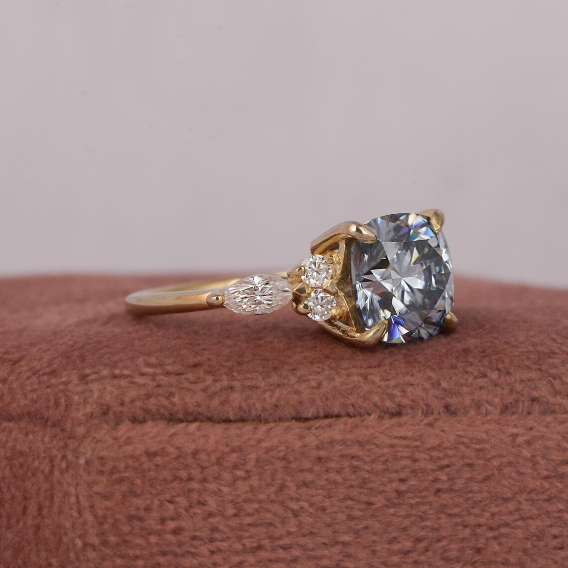 2.00 CT Cushion Cut Lab Grown Diamond Engagement Ring