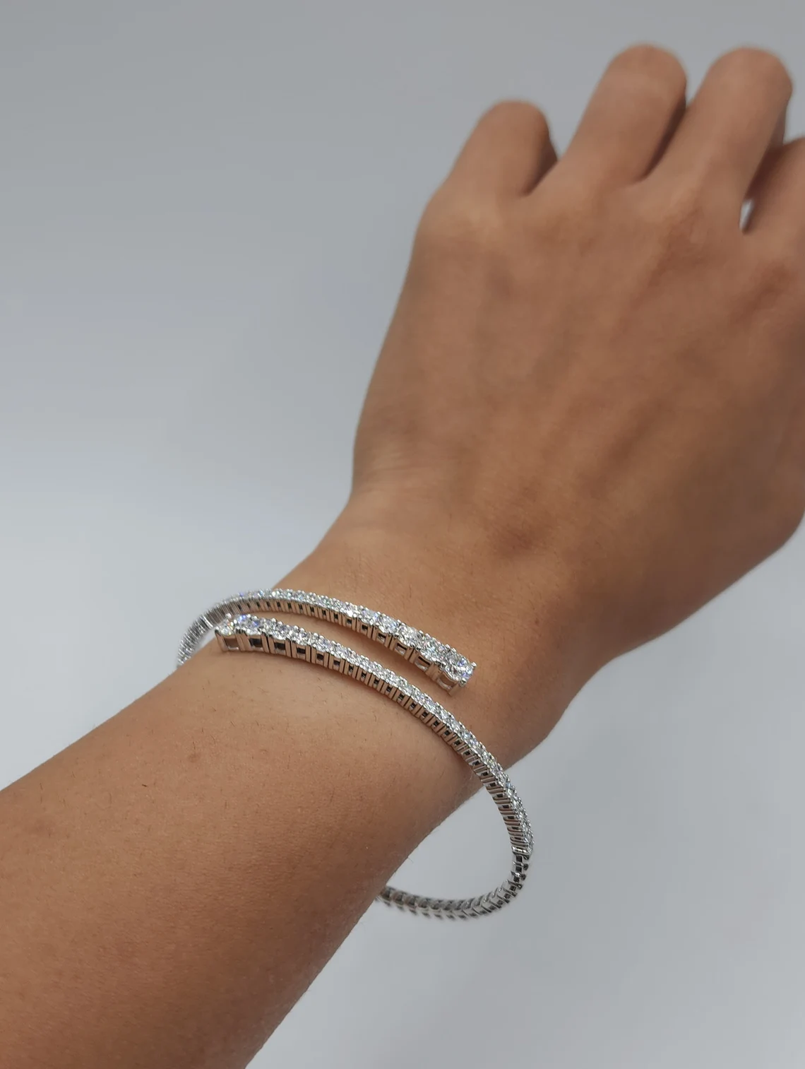 3 Ct Diamond Bangle, 14K Gold Lab Grown Diamond Bracelet