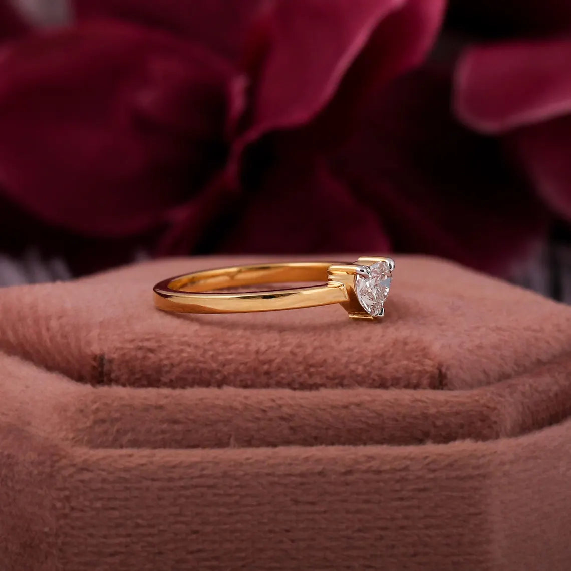 0.50 Carat Heart Cut Lab Grown Diamond Solitaire Engagement Ring
