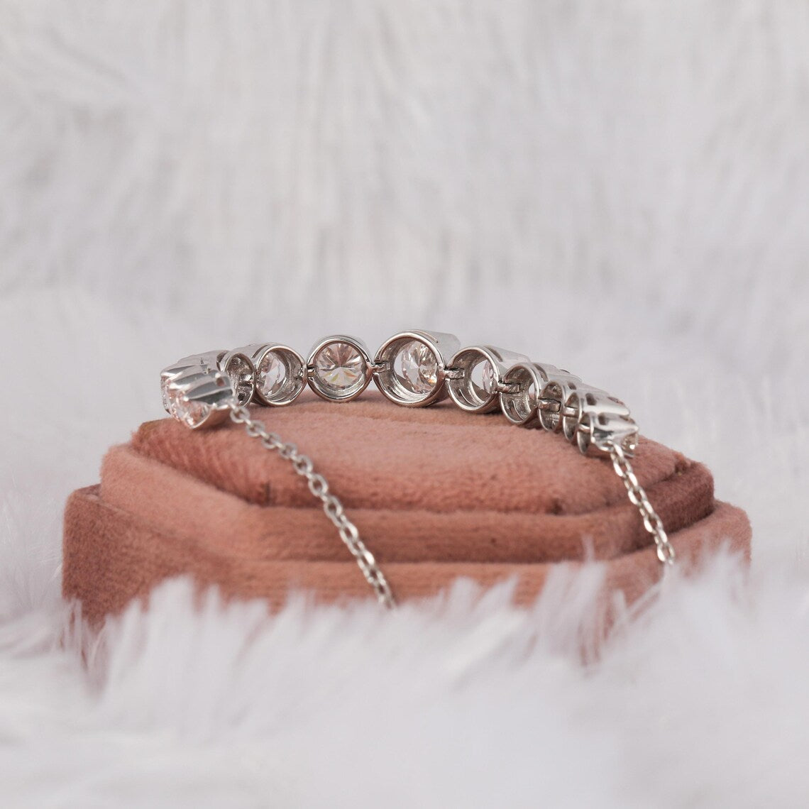 5.80 TCW Round Lab Grown Diamond Half Eternity Tennis Bracelet