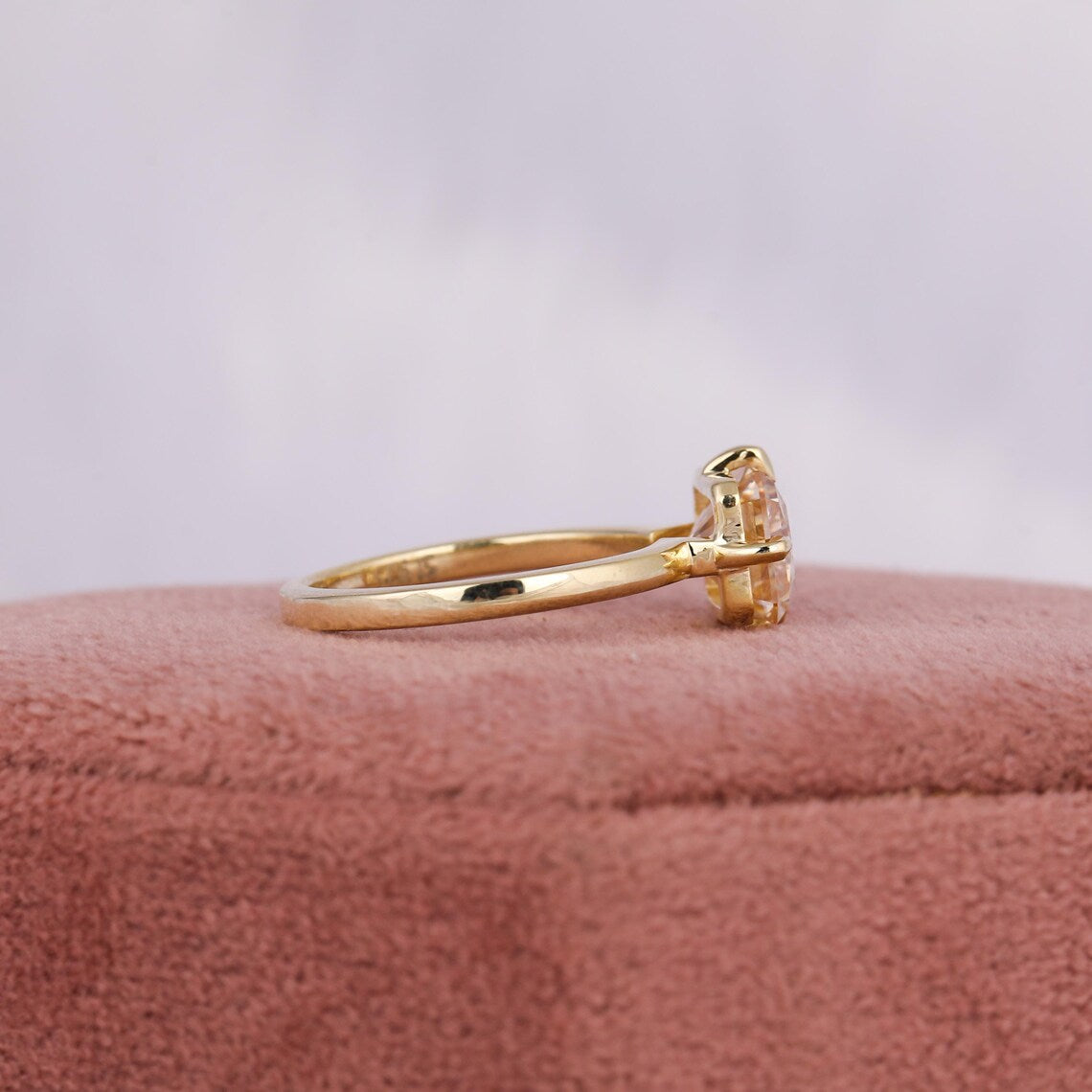 2.50 CT Yellow Radiant Diamond East West Set Solitaire Engagement Ring