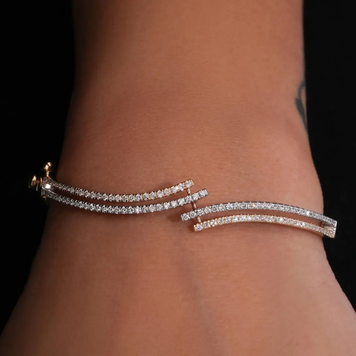 3.00 TCW Round Cut Lab Grown Diamond Bracelet - Everyday Wear Bangle