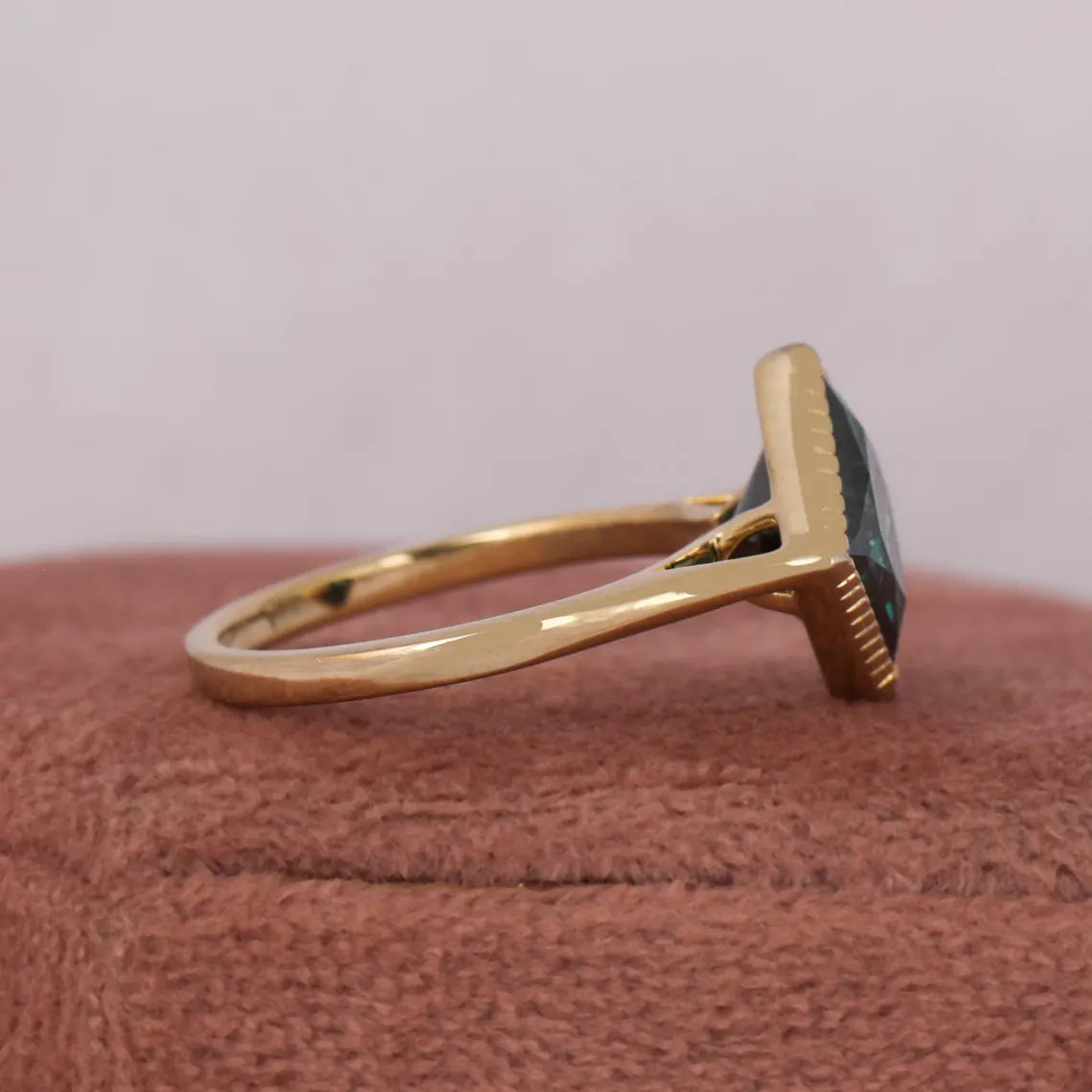 2.00 CT Green Princess Cut Lab Grown Diamond Engagement Ring