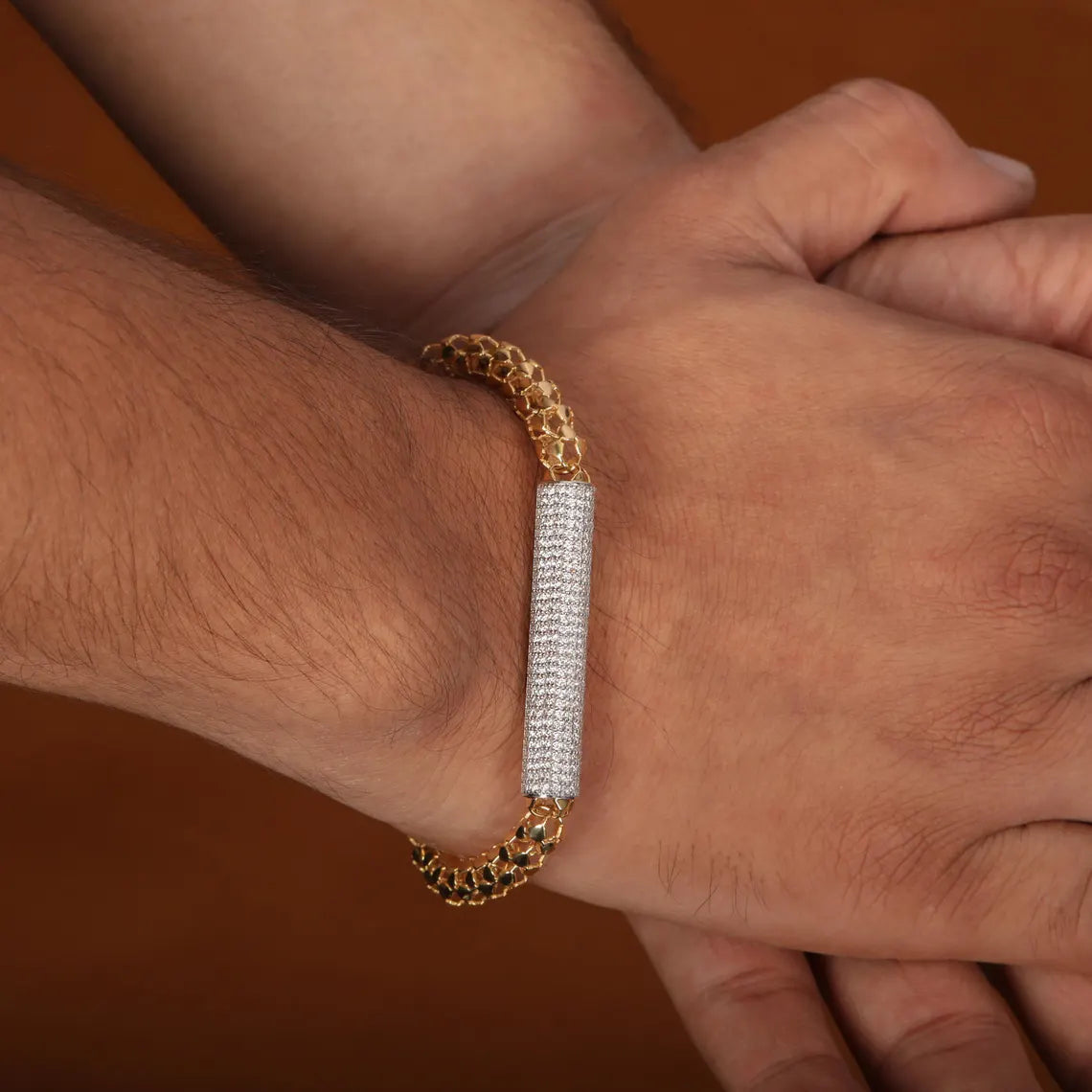 3.50 TCW Round Cut Lab Grown Diamond Men's Cuban Link Bracelet