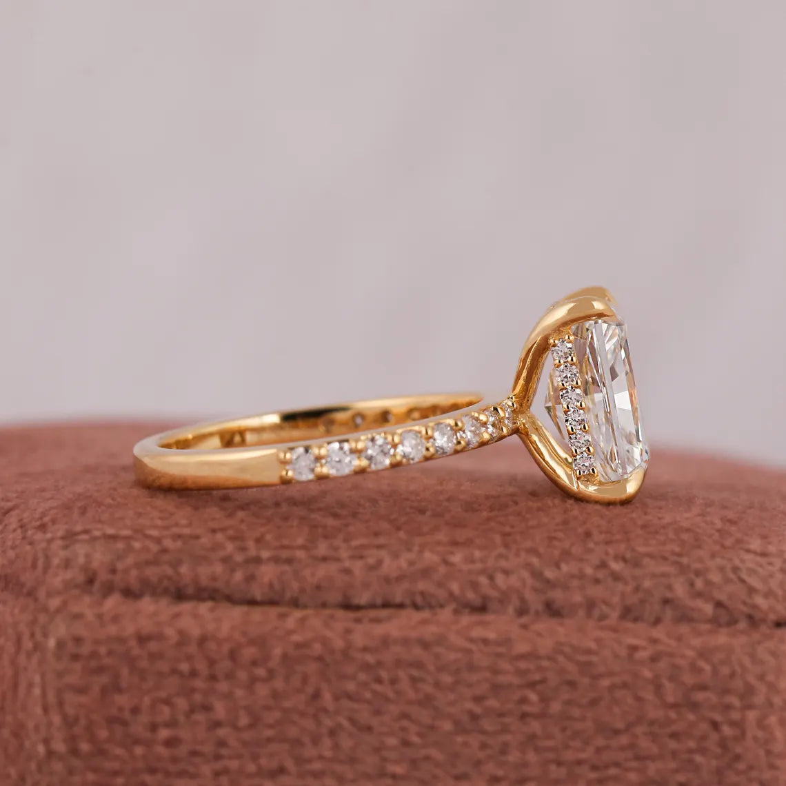 2.00 CT Radiant Cut Lab Grown Diamond Art Deco Engagement Ring