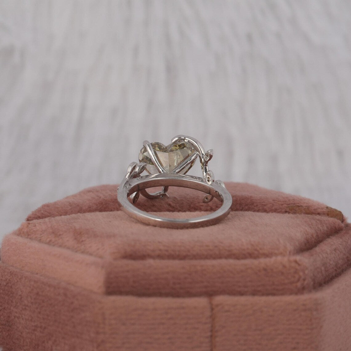 2.50 CT Vintage Heart Shaped Lab Diamond Engagement Ring