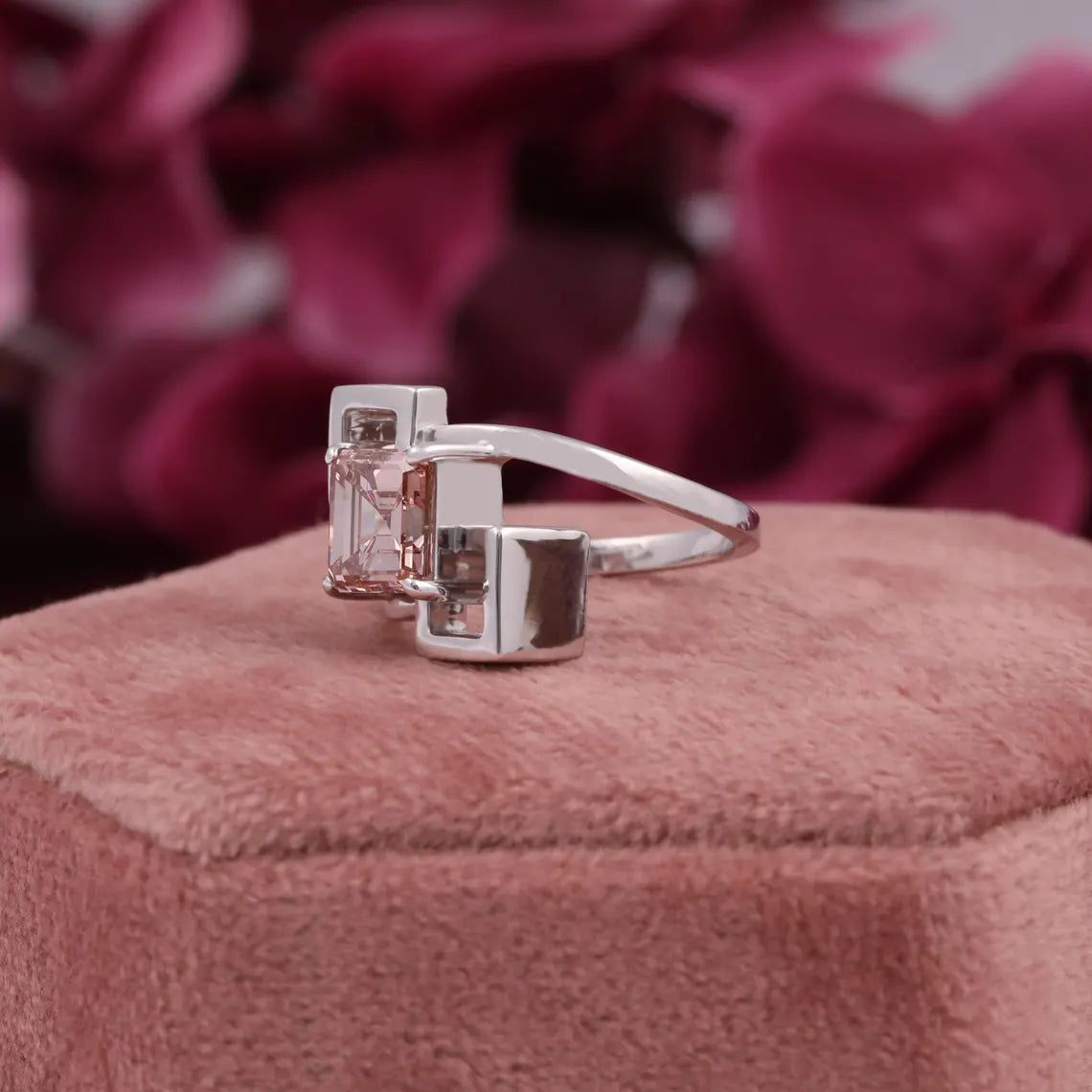 2.00 CT Bezel Set Asscher Cut Lab Grown Diamond Engagement Ring