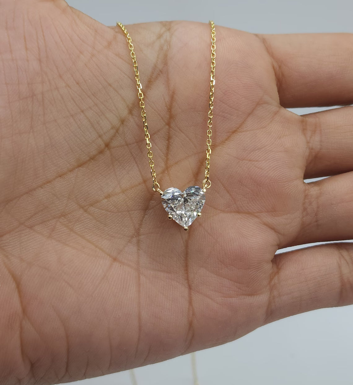 1.90 Ct Diamond Necklace, 14K Gold IGI Certified Lab Grown Diamond Solitaire Pendant