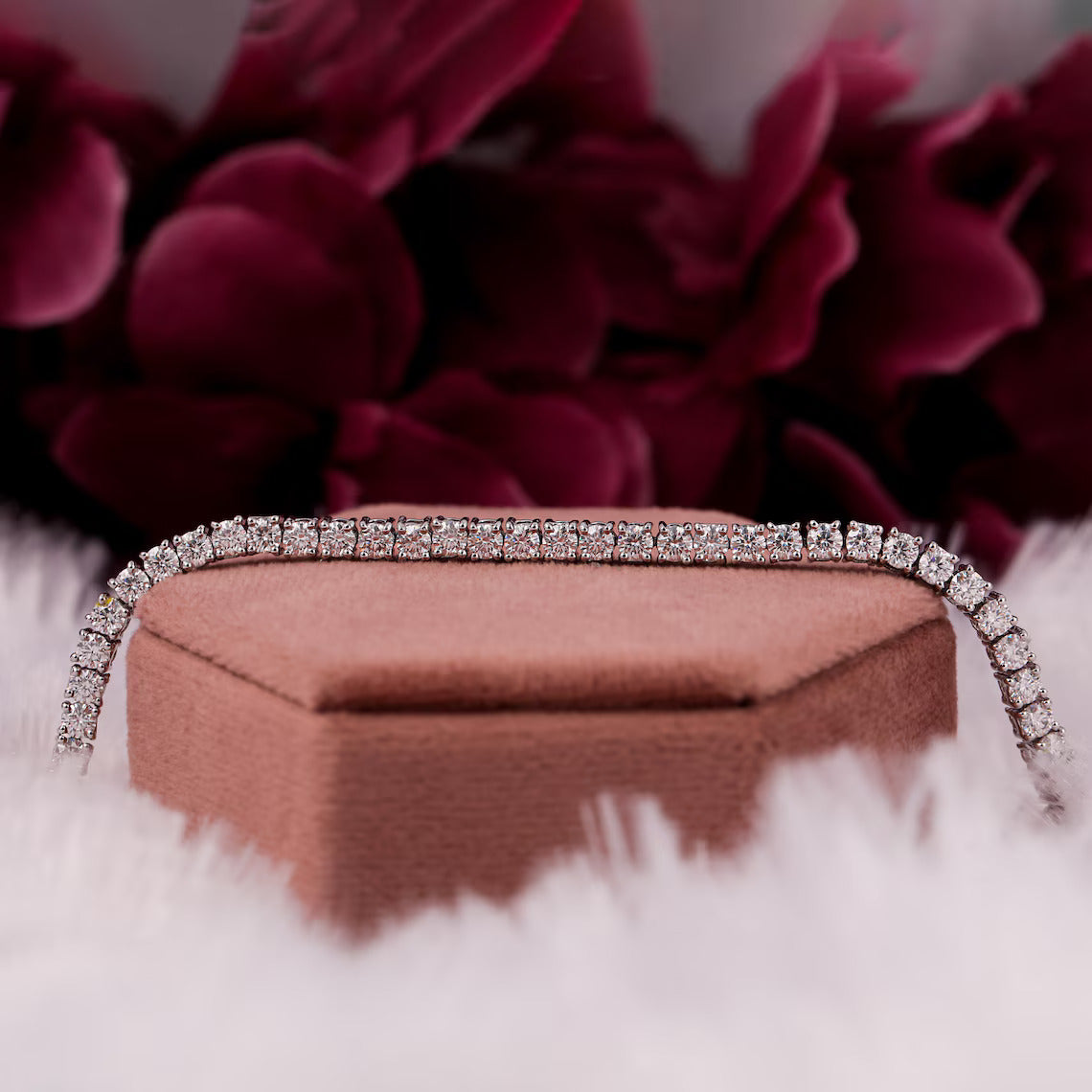 5.80 TCW Round Lab Grown Diamond Prong Set Tennis Bracelet