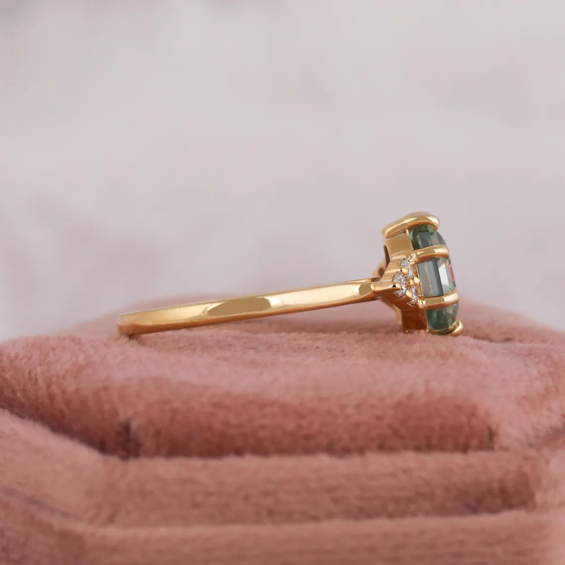 2.00 CT Vintage Hexagon Cut Lab Grown Diamond Engagement Ring