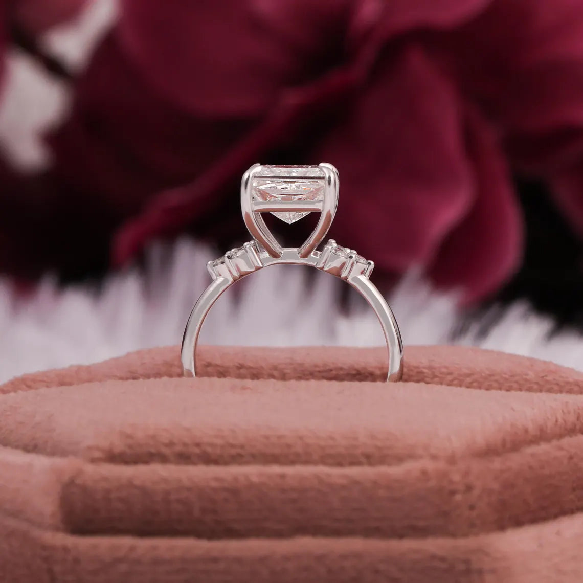 1.00 Carat Princess Cut Lab Grown Diamond Engagement Ring