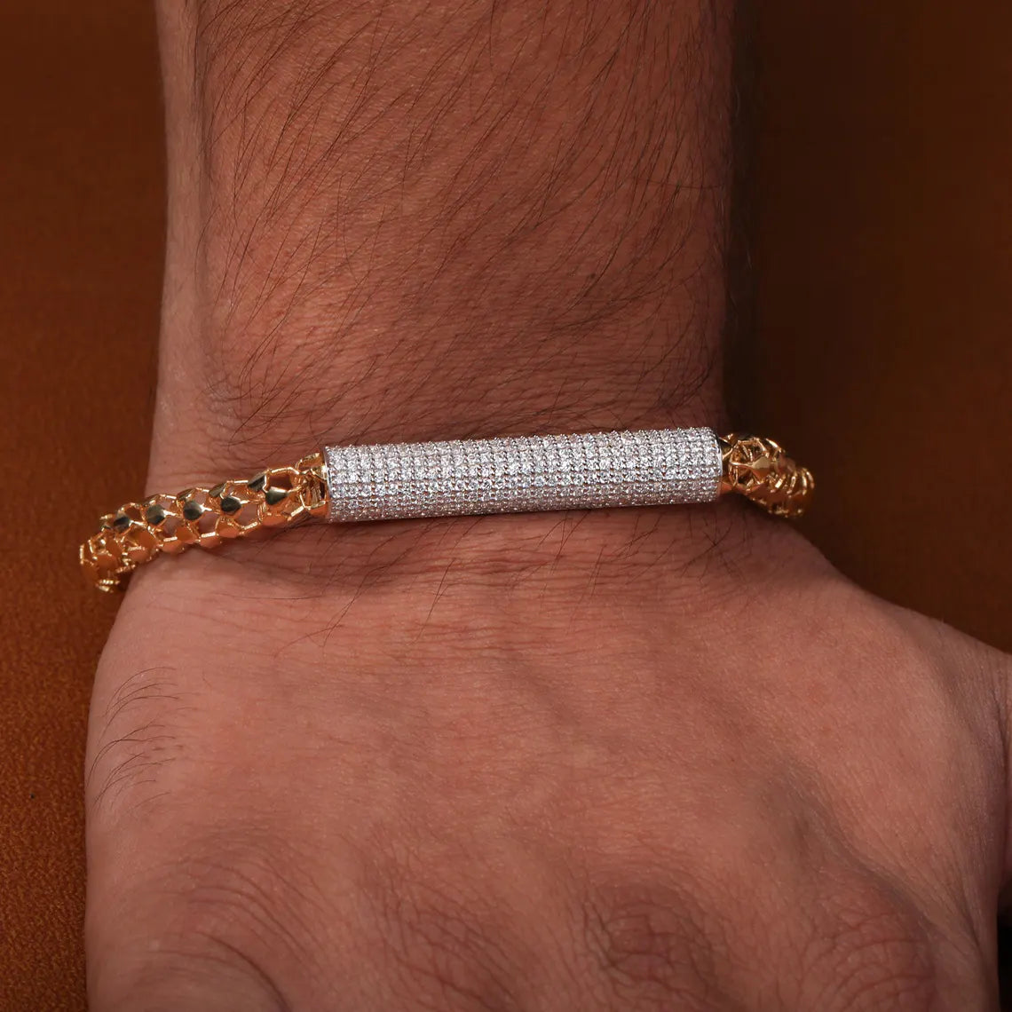 3.50 TCW Round Cut Lab Grown Diamond Men's Cuban Link Bracelet