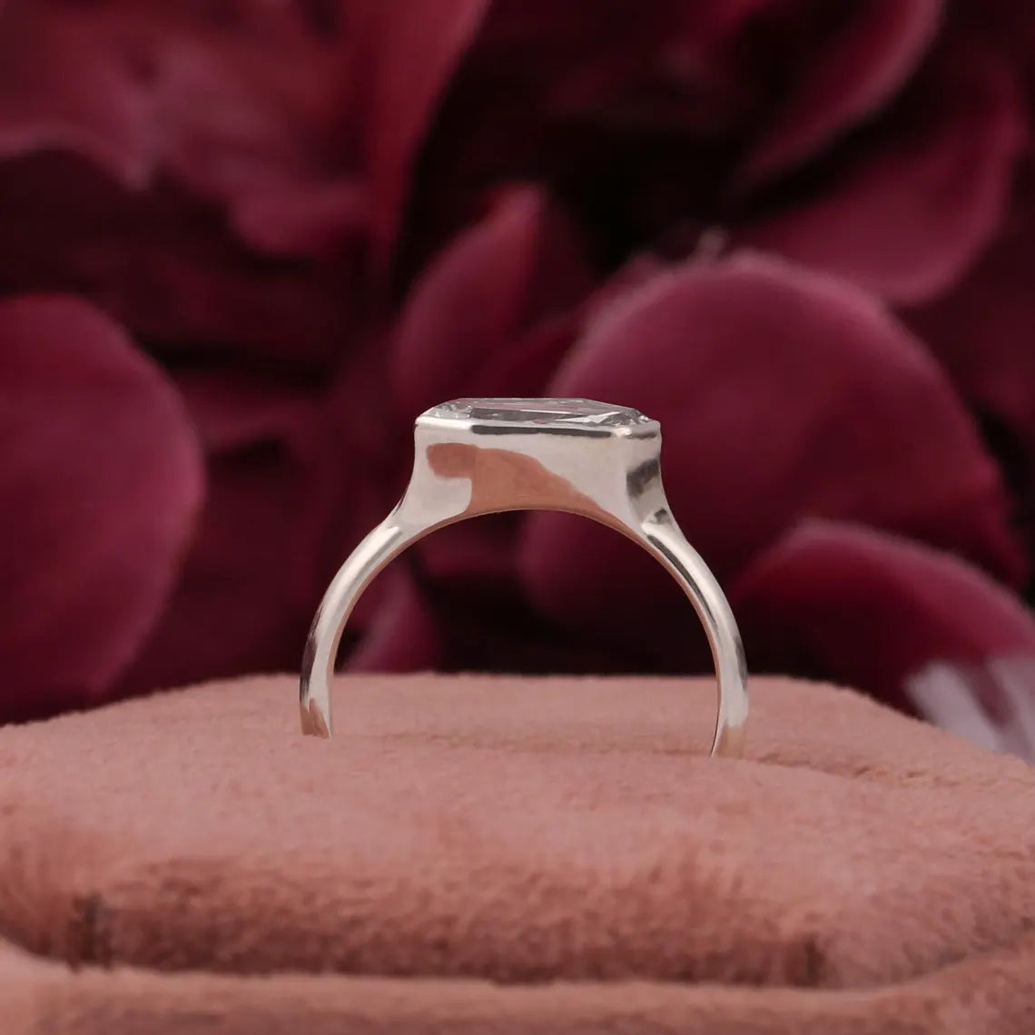 1.50 CT Coffin Cut Lab Grown Diamond Engagement Ring