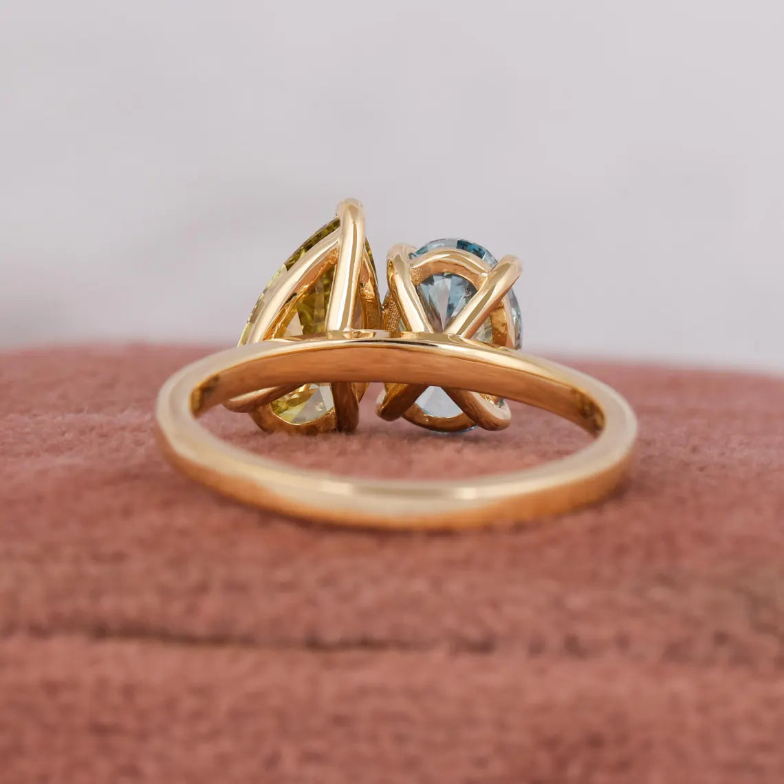 2.00 TCW Fancy Color Lab Grown Diamond Toi Et Moi Ring