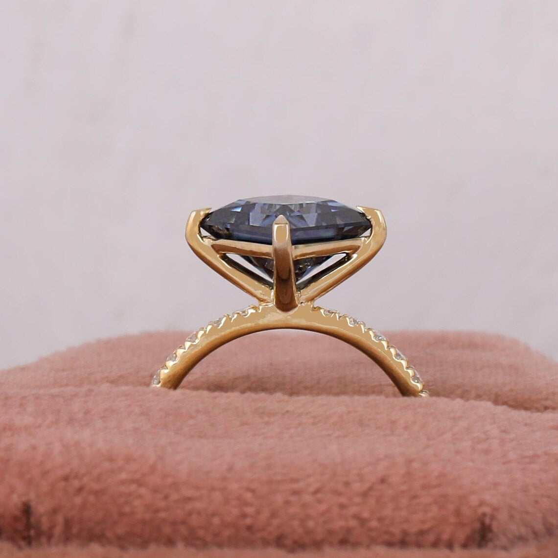 2.00 CT Princess Cut Blue Lab Grown Diamond Engagement Ring