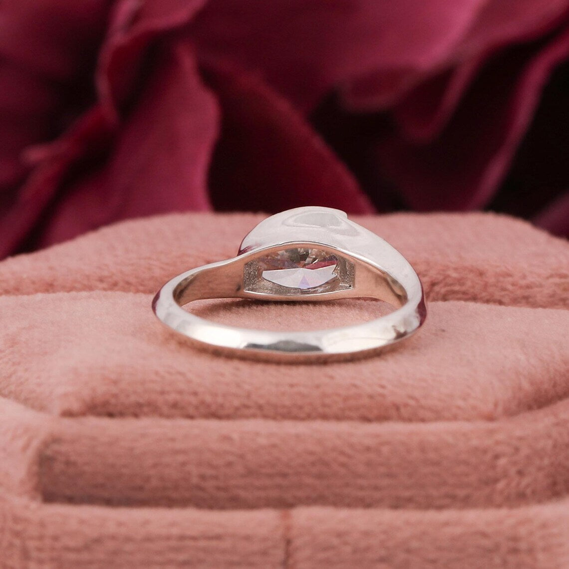 0.50 CT Marquise Cut Lab Grown Diamond East West Engagement Ring