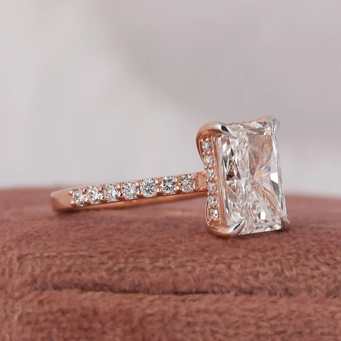 3.00 CT Radiant Cut Lab Grown Diamond Engagement Ring