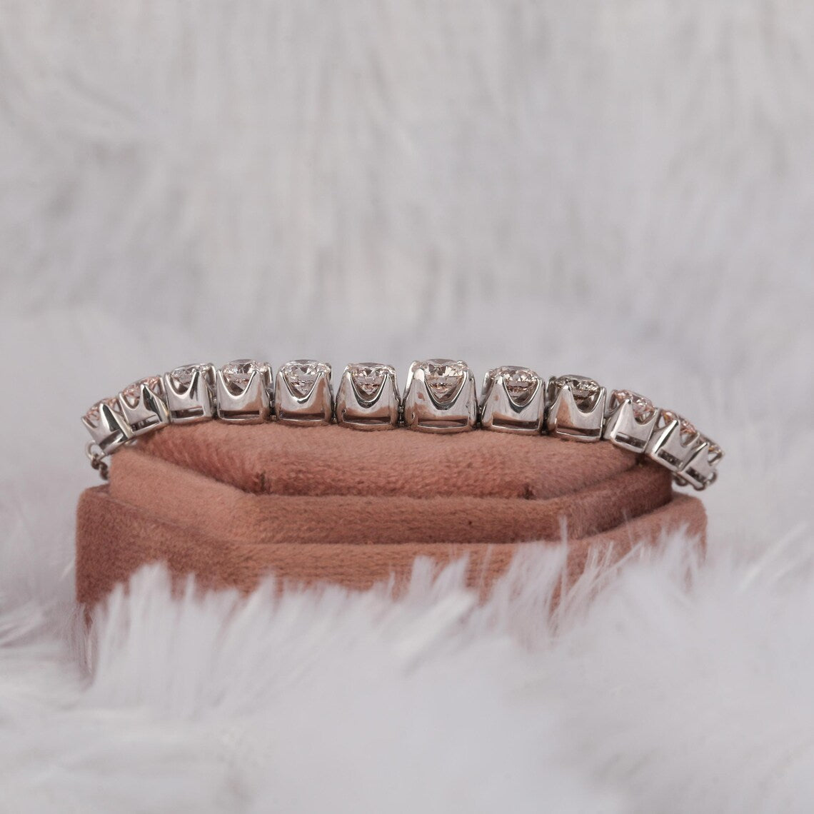 5.80 TCW Round Lab Grown Diamond Half Eternity Tennis Bracelet