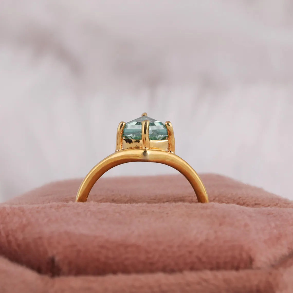 2 CT Green Kite Cut Lab Grown Diamond Solitaire Engagement Ring