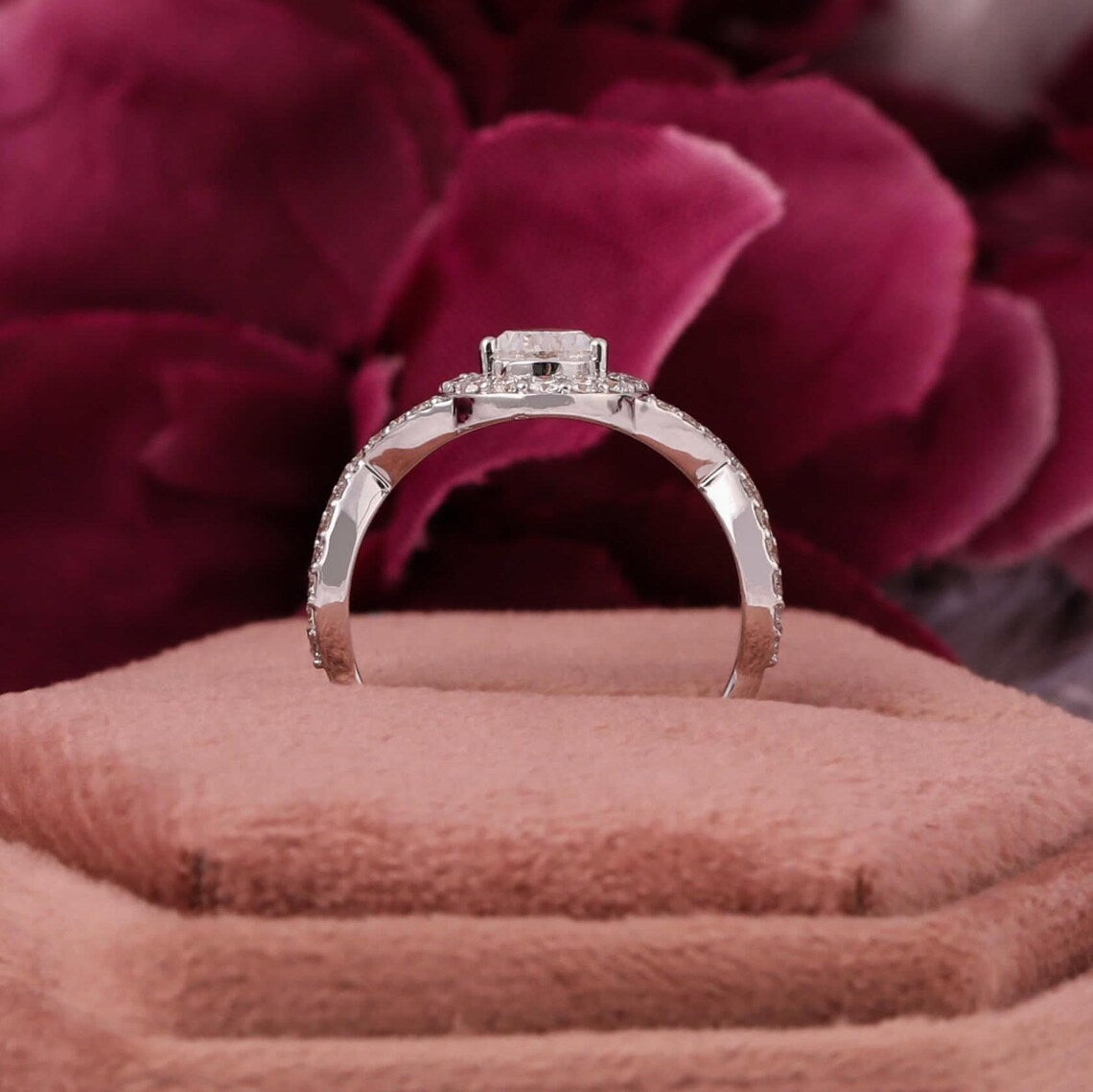 1.00 CT Pear Shape Lab Grown Diamond Engagement Ring