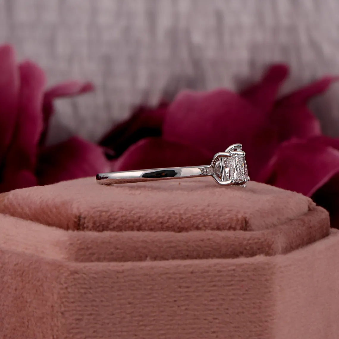 1.35 TCW Princess & Pear Lab Diamond Toi Et Moi Engagement Ring